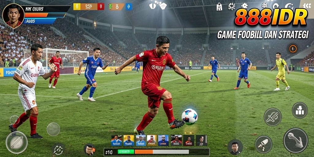 Tampilan gameplay menakjubkan dari 888IDR, menciptakan pengalaman sepak bola yang nyata.