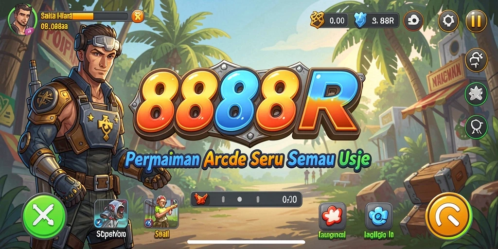 Tampilan gameplay arcade 888R yang mendebarkan dan penuh warna.