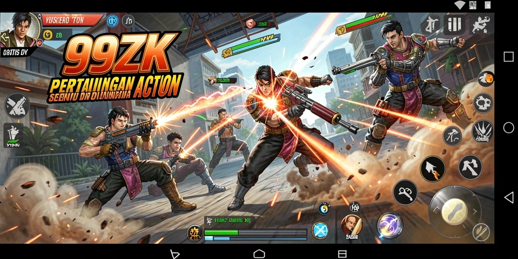 Gameplay seru 99ZK dengan pertarungan mendebarkan.
