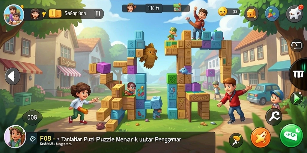 Tampilan gameplay F08 yang menampilkan tantangan puzzle yang menarik.