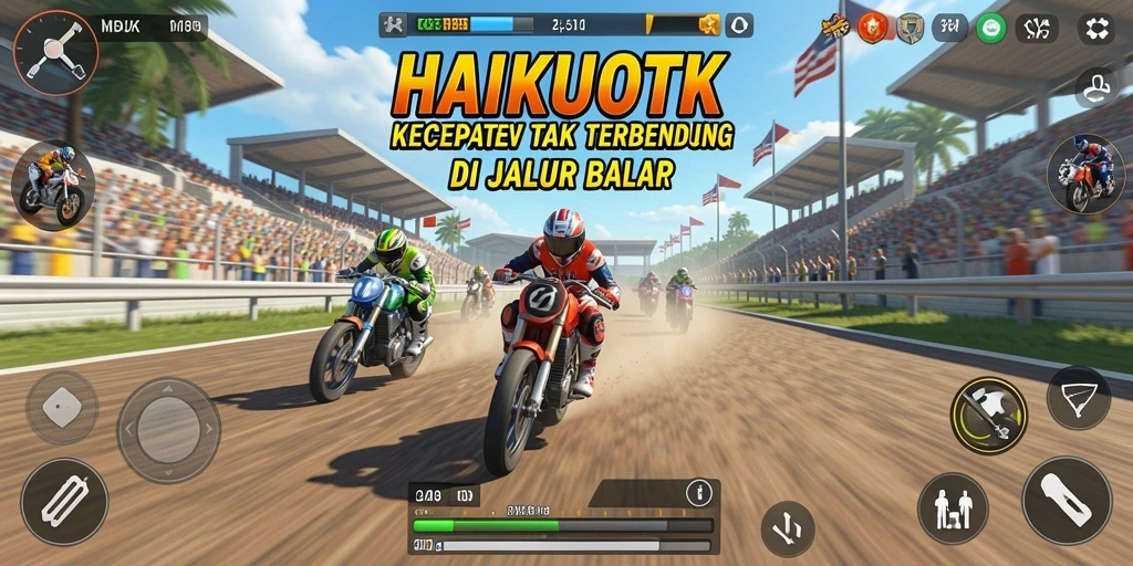 Gameplay balap motor yang mendebarkan di HAIKUOTK.
