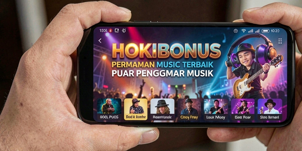 Screenshot gameplay HOKIBONUS menampilkan momen seru saat bermain musik.