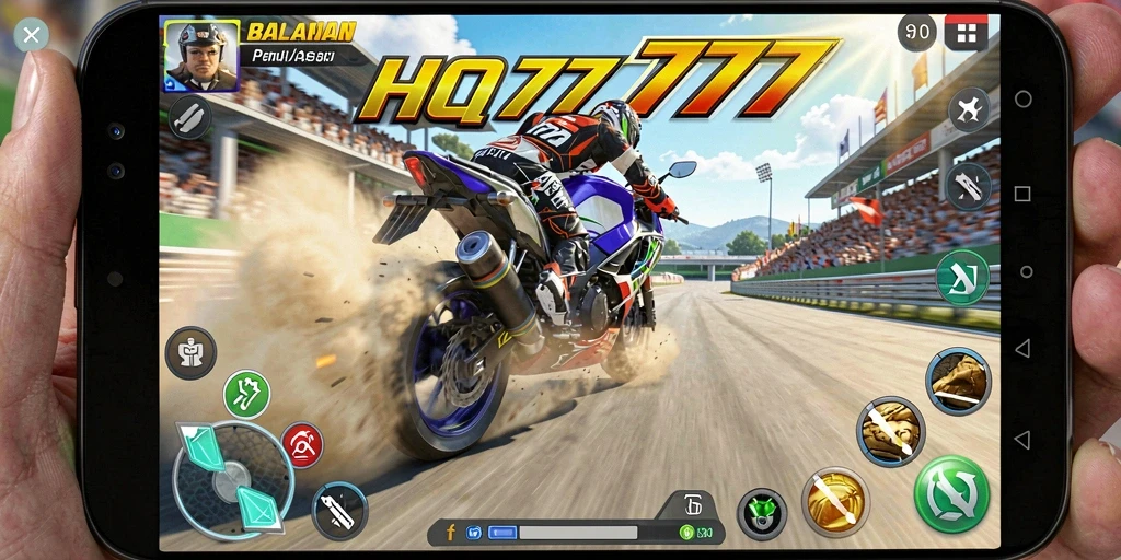 Gameplay balap motor yang mendebarkan dan penuh aksi.