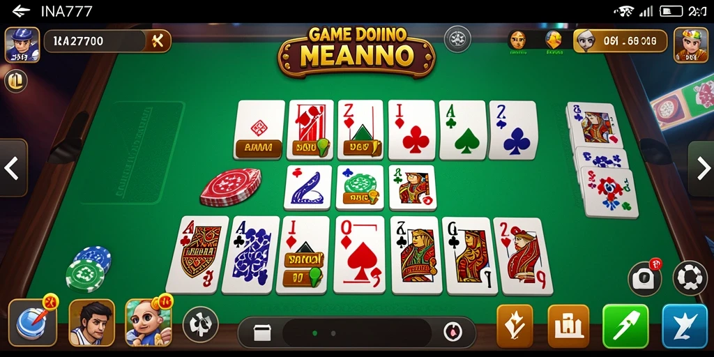 Screenshot gameplay INA777 menunjukkan keseruan bermain Domino bersama teman.