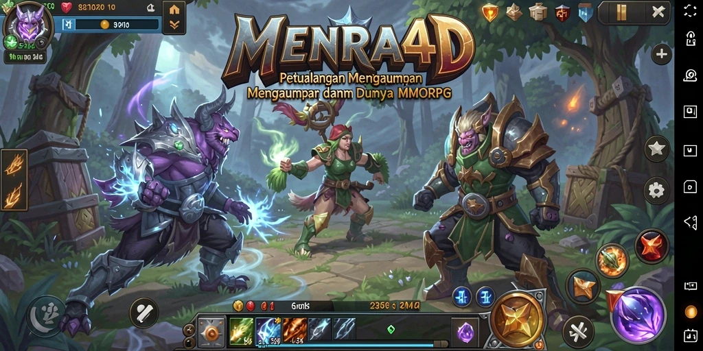 Tampilan gameplay MMORPG MENARA4D yang menakjubkan dan mendalam.