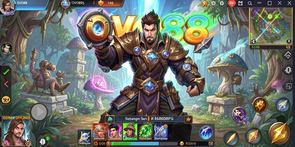 Screenshot gameplay OVO88 yang menampilkan petualangan seru dalam dunia MMORPG.