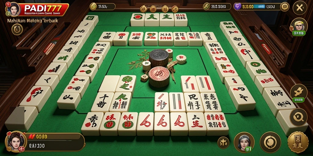 Screenshot gameplay PADI777 dengan grafis yang menarik dan level Mahjong.