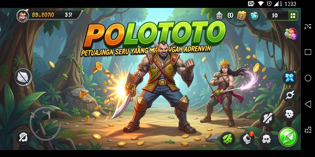 Tangkapan layar dari gameplay <strong>POLOTOTO</strong> menampilkan aksi petualangan yang mendebarkan.