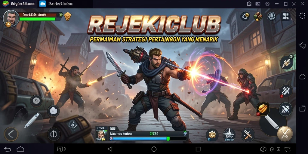 Tangkapan layar menunjukkan pertempuran dinamis dalam REJEKICLUB.