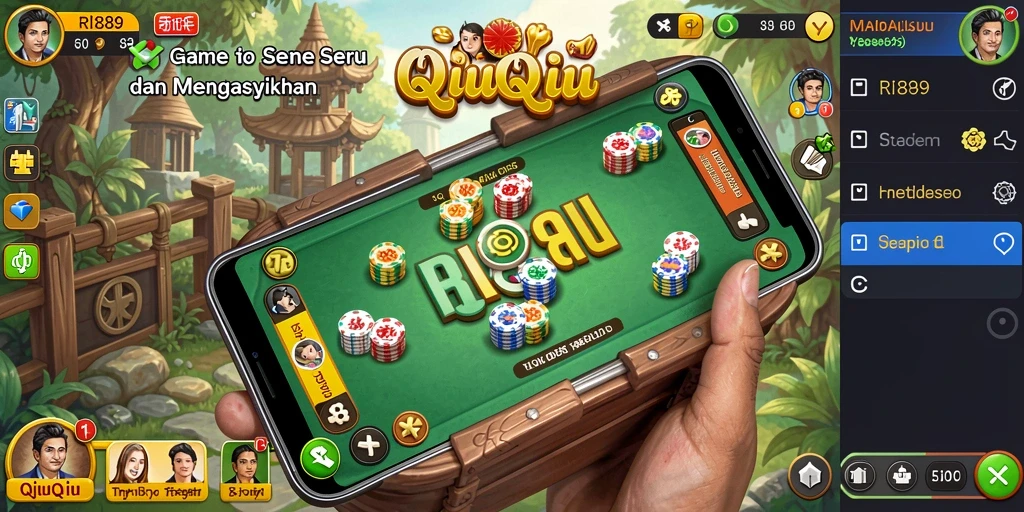 Tampilan permainan QiuQiu yang seru dan mendebarkan.