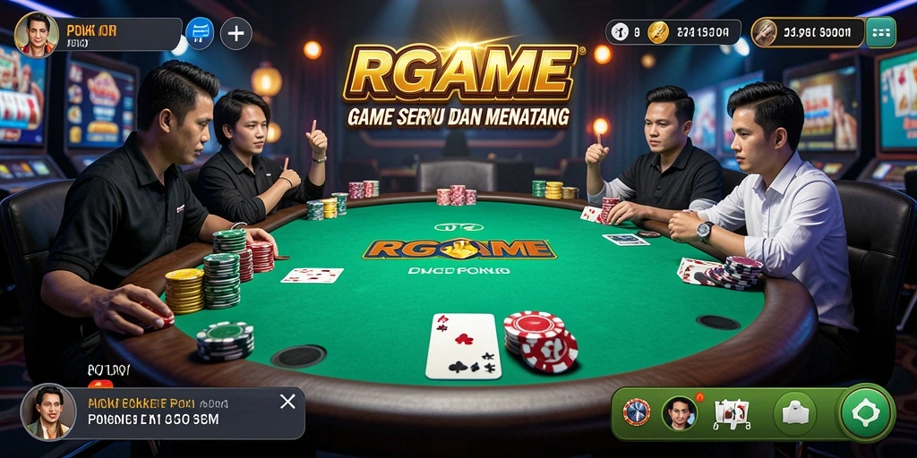 Tampilan gameplay menarik dari RPGAME dengan aksi poker seru.