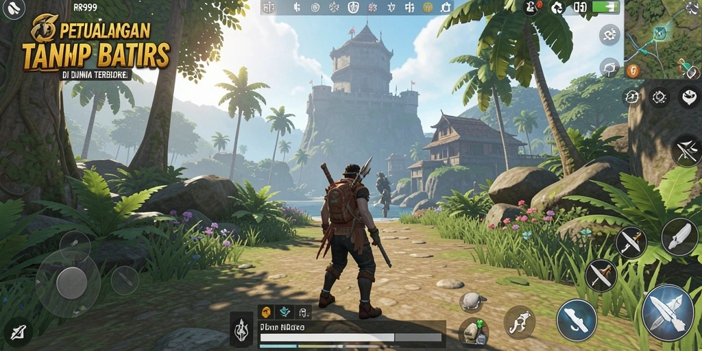 Tampilan gameplay yang menarik di dunia terbuka RR999.