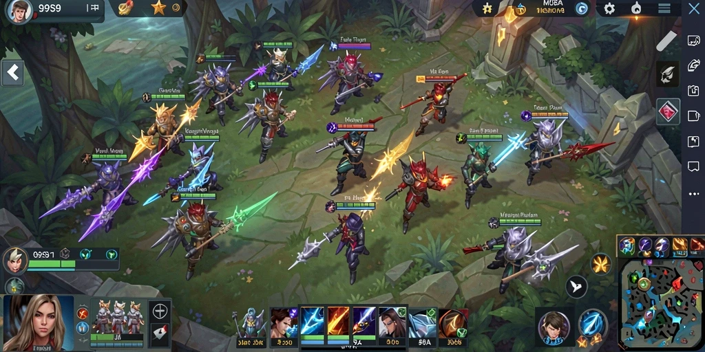 Tangkapan layar S9S9 menunjukkan aksi pertempuran seru dalam game MOBA.