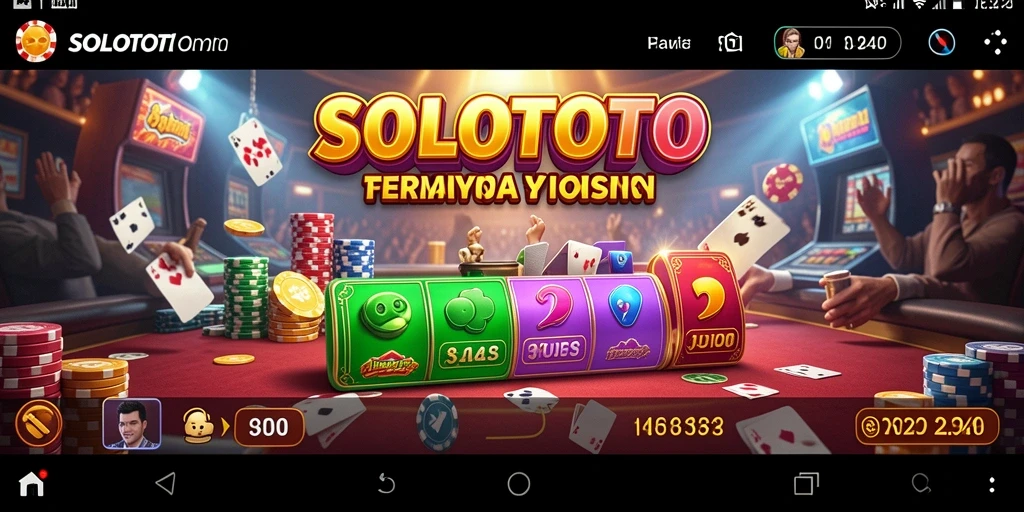 Screenshot gameplay SOLOTOTO menampilkan suasana kasino yang mendebarkan.
