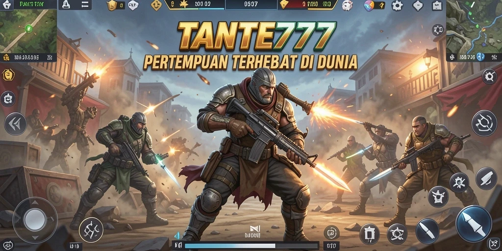 Gameplay seru dalam TANTE777 saat pertempuran sengit terjadi.