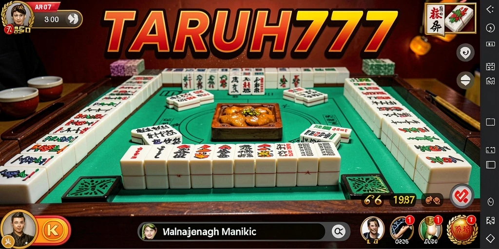 Screenshot gameplay TARUH777 menampilkan suasana Mahjong yang seru.